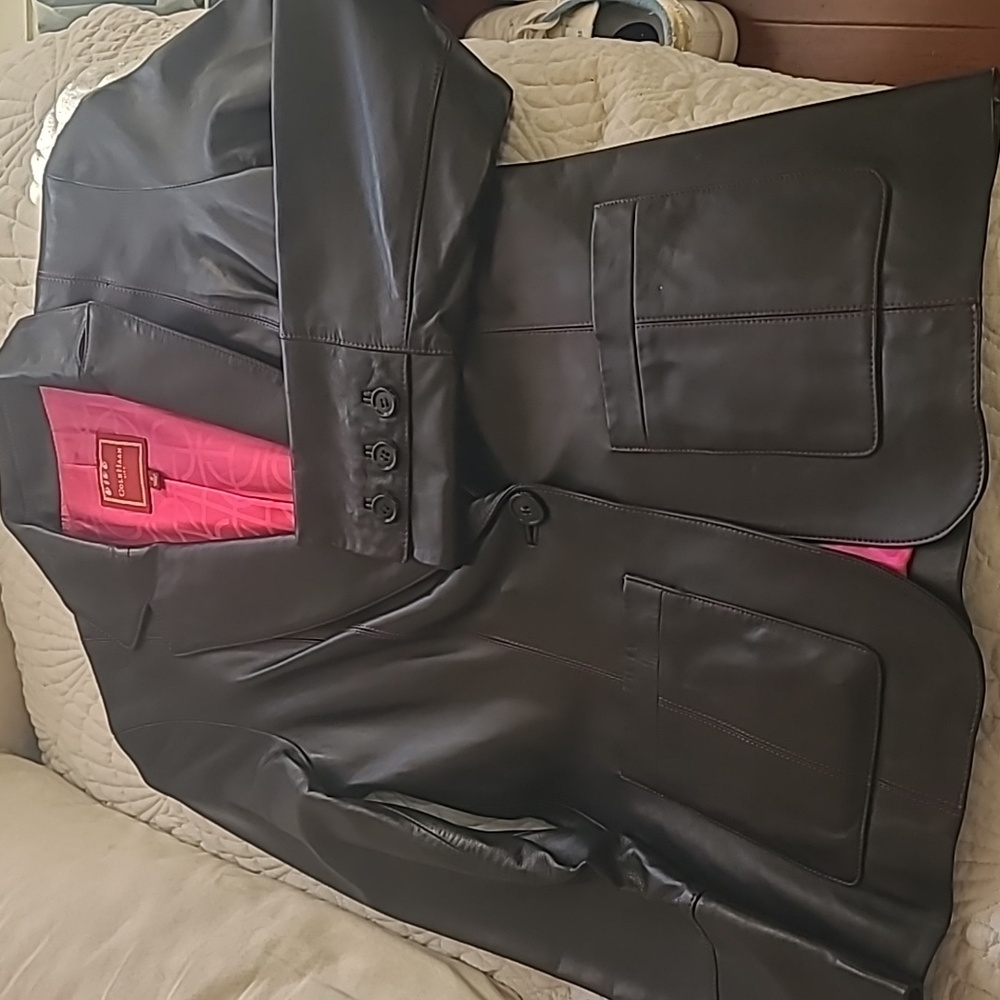 COLE HAAN genuine lambskin jacket, sz 2